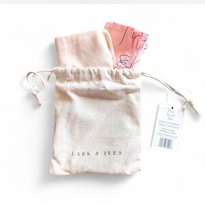 NWT Lark & Ives Hair Scarf Set of 2 - Pink Floral & Cream Minimalist